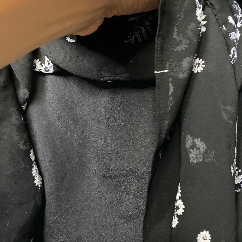Who What Wear Black Floral Maxi Dress With Sheer Sleeves size small 90s Fall - Picture 7 of 14